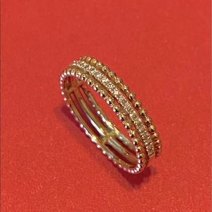 Bony Levy beaded stacking ring with diamonds